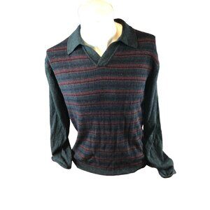 Banana Republic Mens Pullover V-Neck Sweater* Large*Fine Italian Merino Wool*EUC